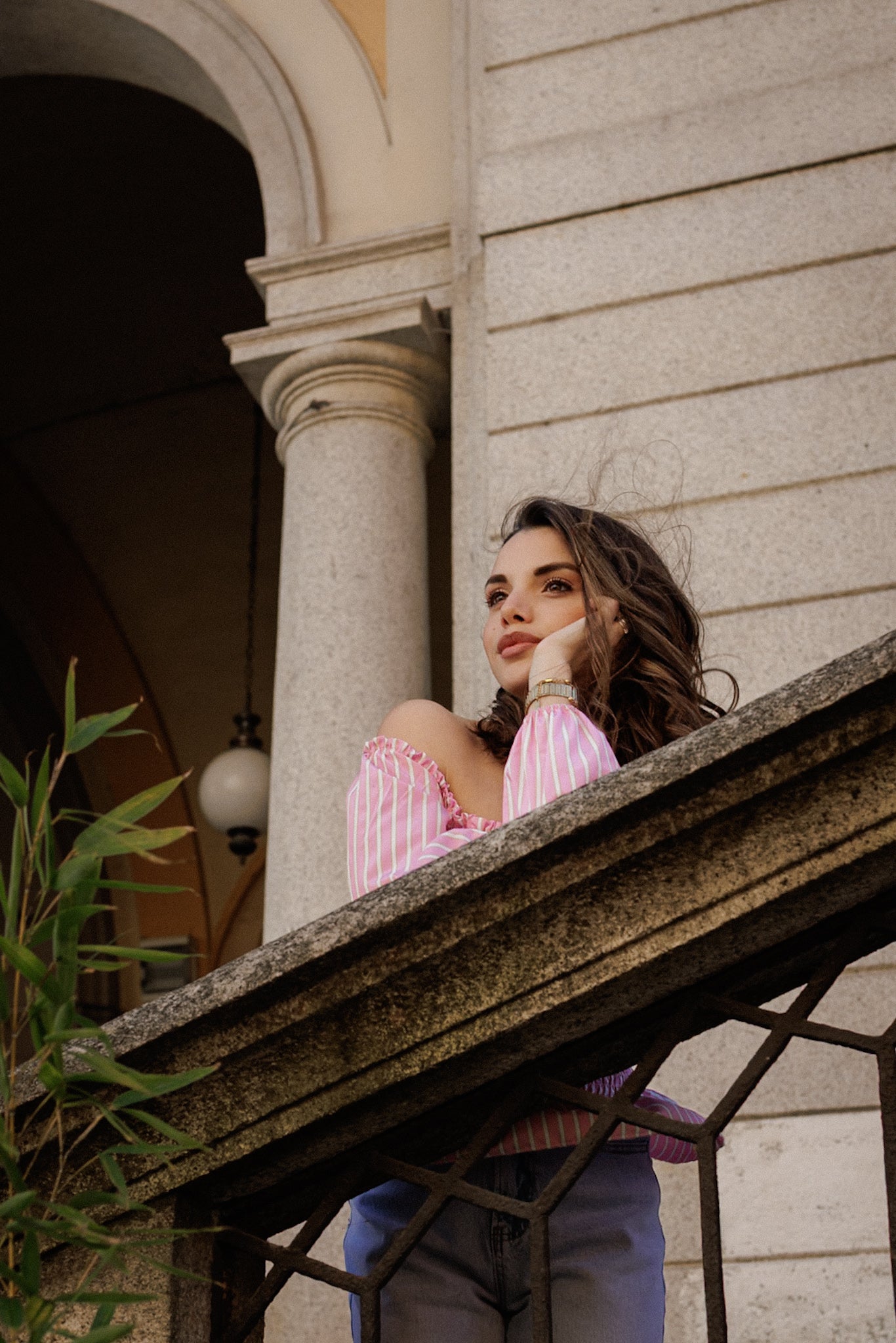 Top spalle scoperte rosa