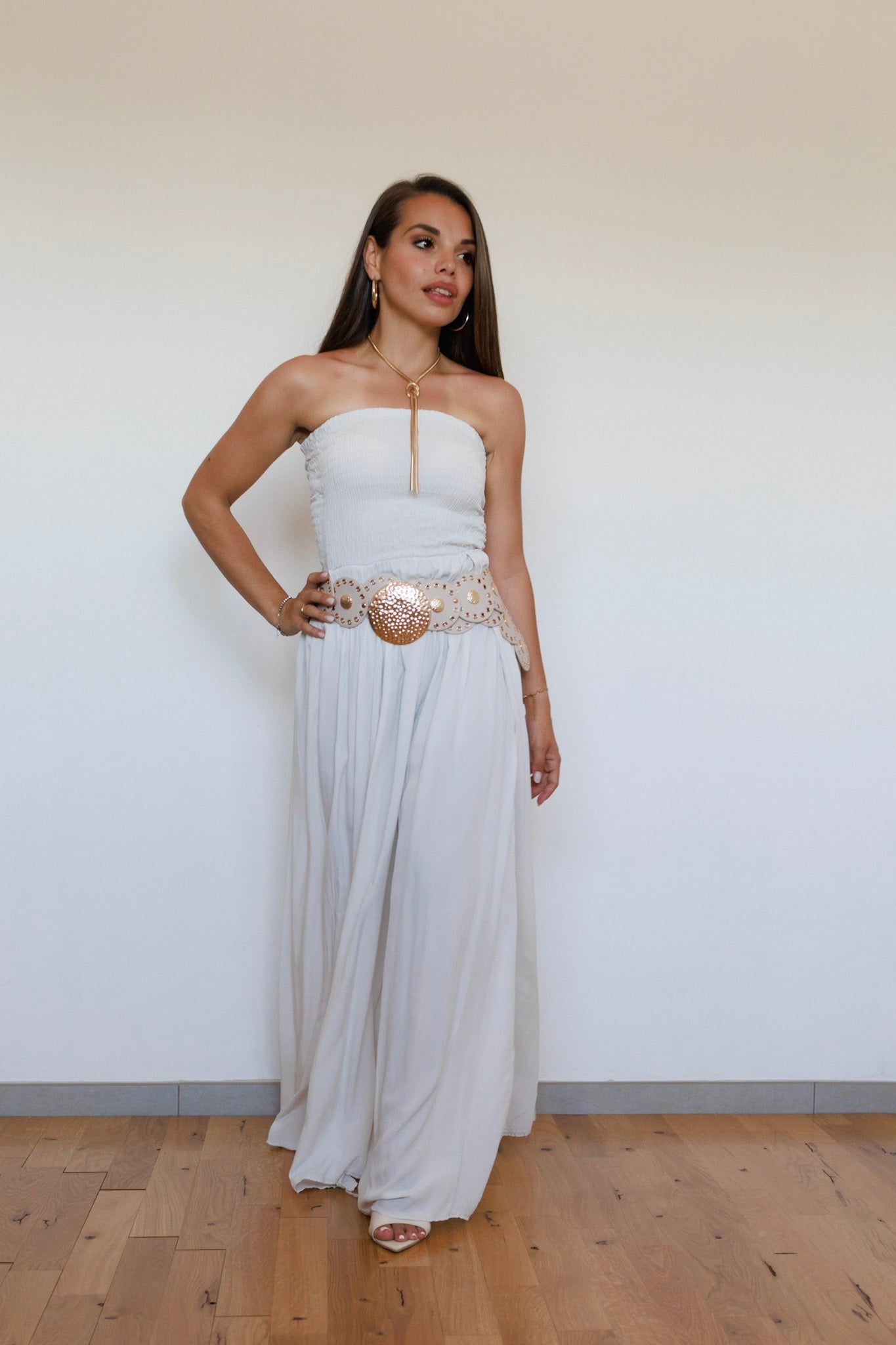 Jumpsuit elegante beige
