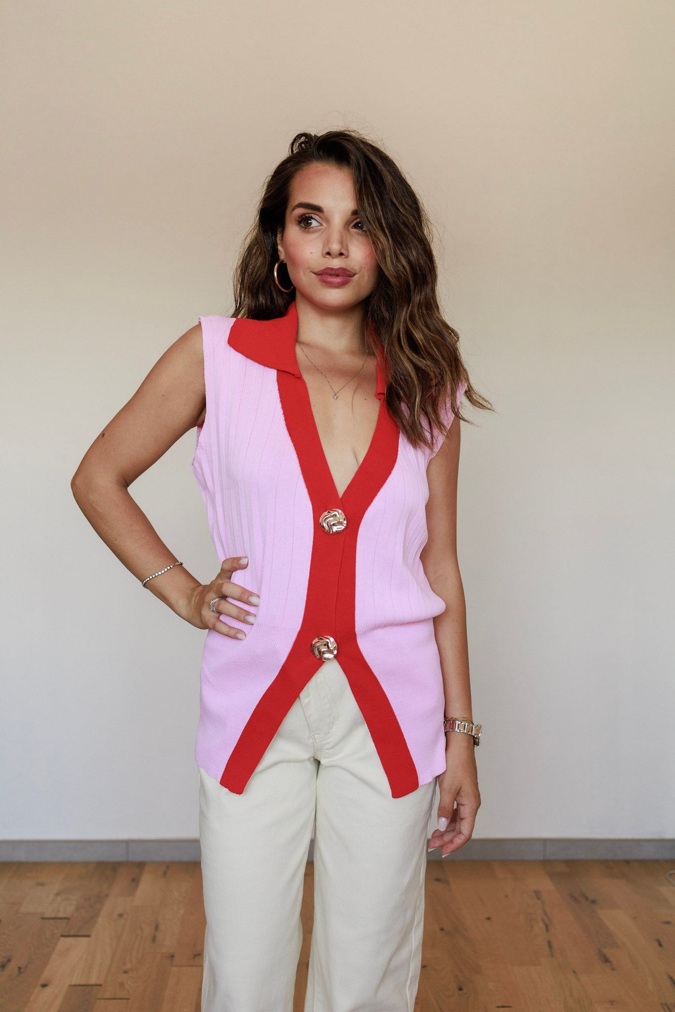 Top in maglia senza maniche