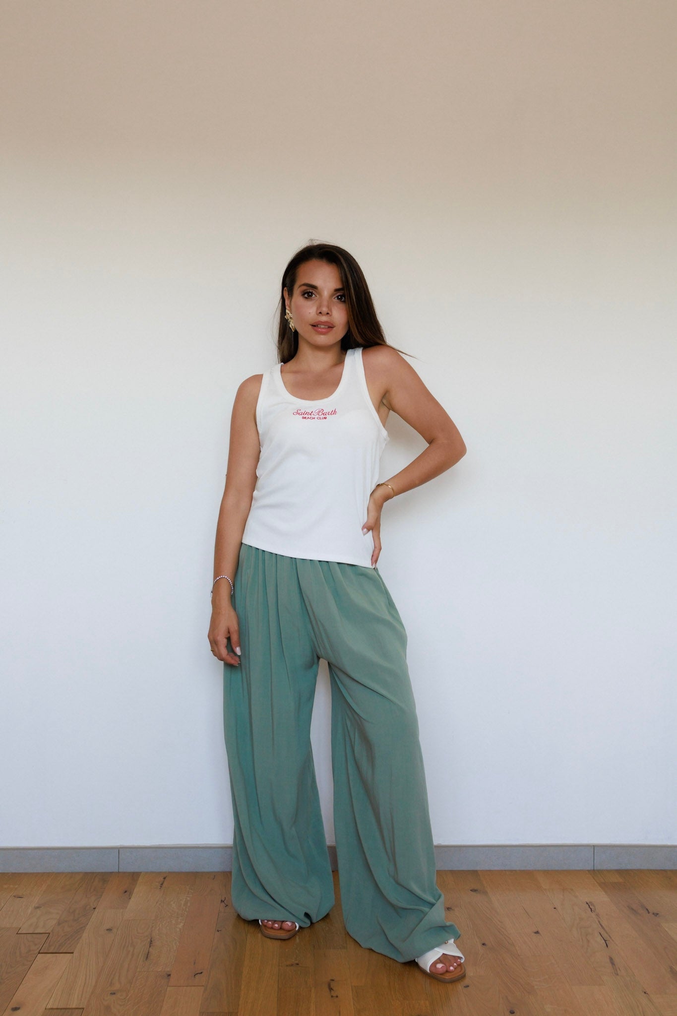 Pantalone morbido verde