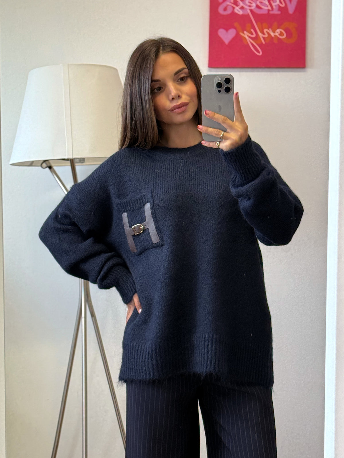 Maglione “POCKET CHIC” blu