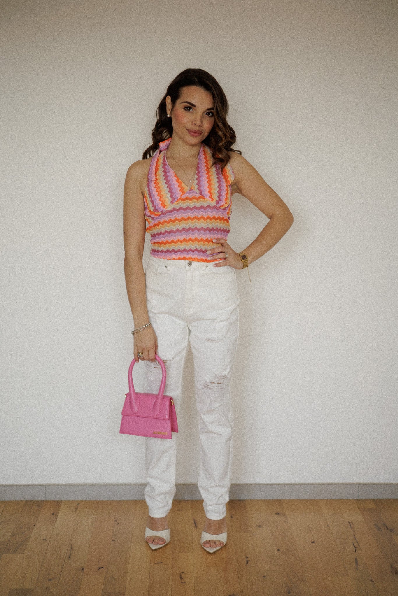 Top colorato rosa