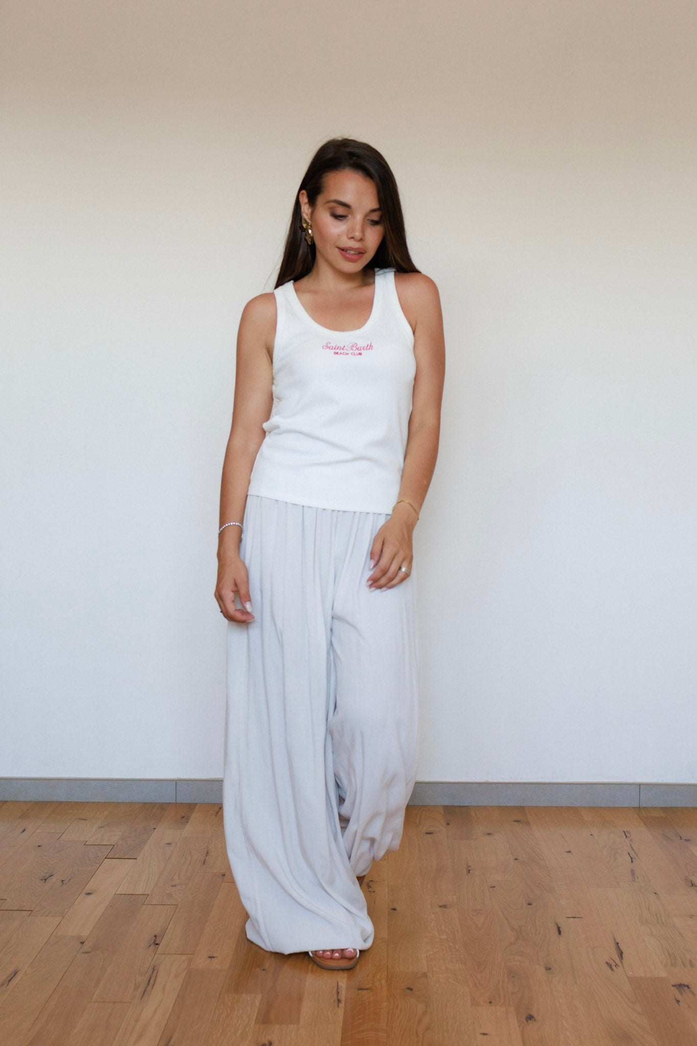 Pantalone morbido beige