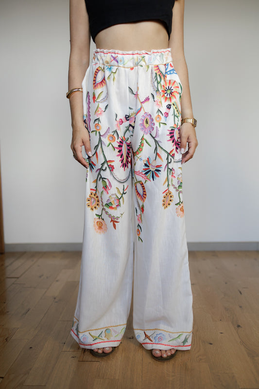 Pantaloni larghi floreali