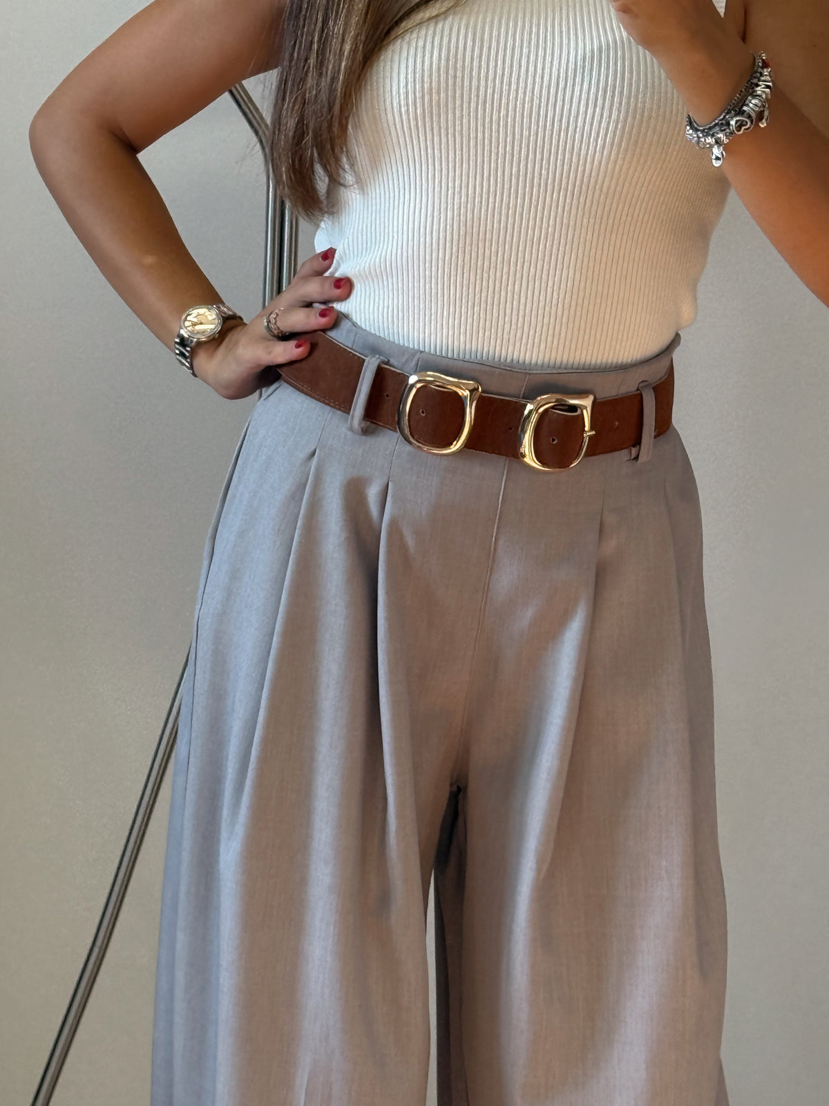Pantalone palazzo “Étoile” grigio