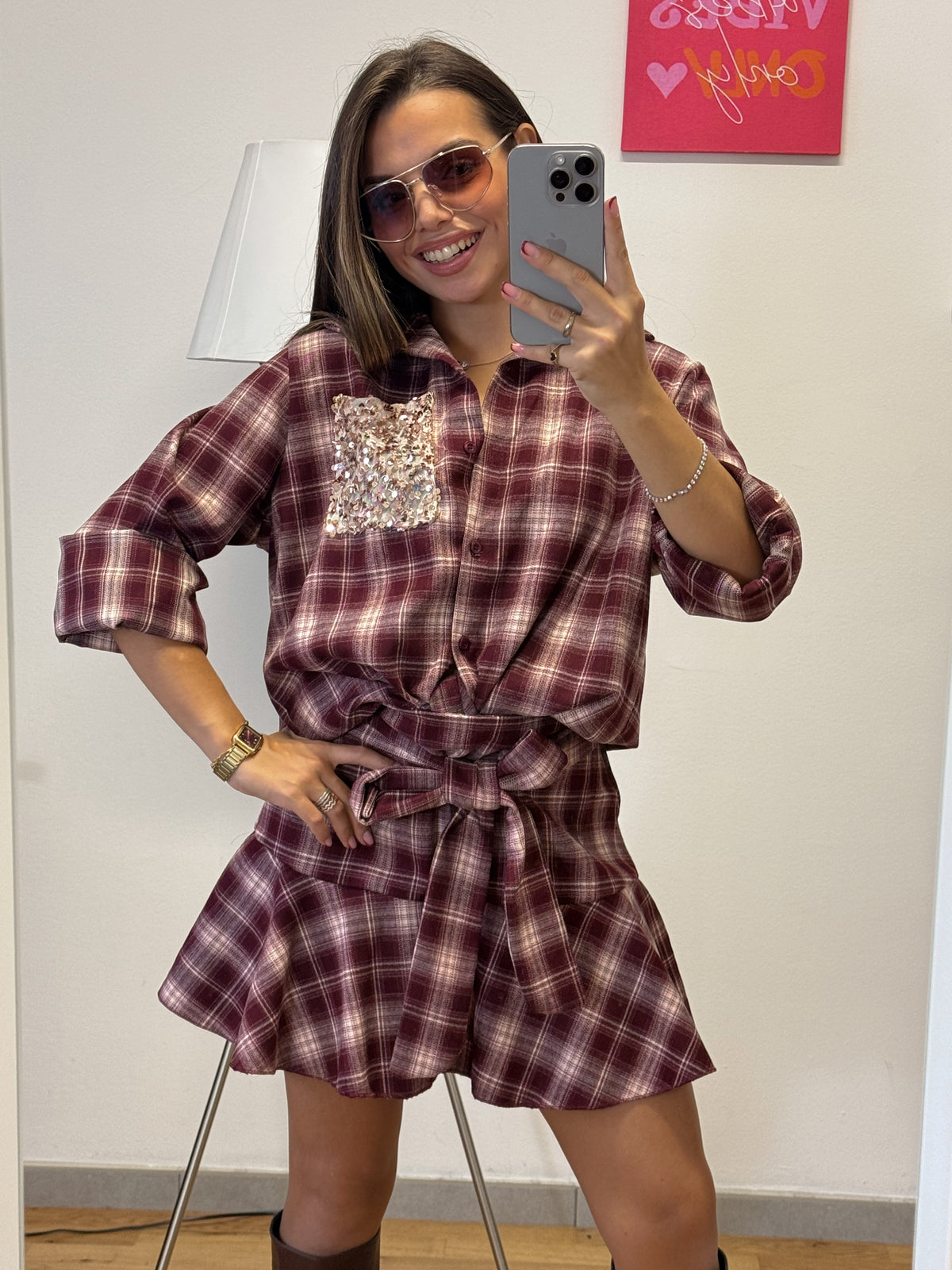 Camicia “SPARK CHECK” bordeaux