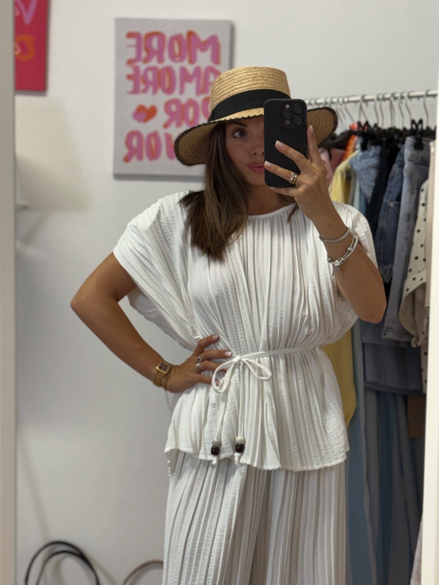 Coordinato maglia/pantalone plissettato