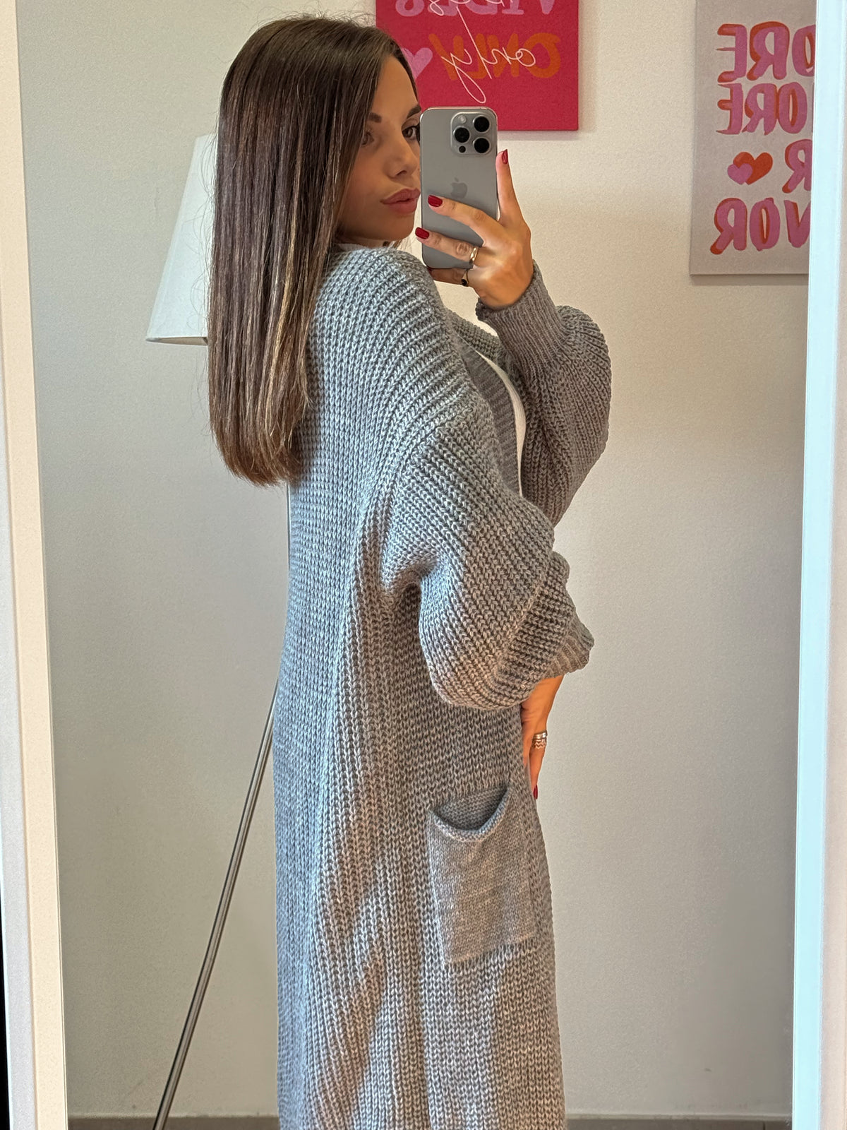 Cardigan “BALLOON” grigio