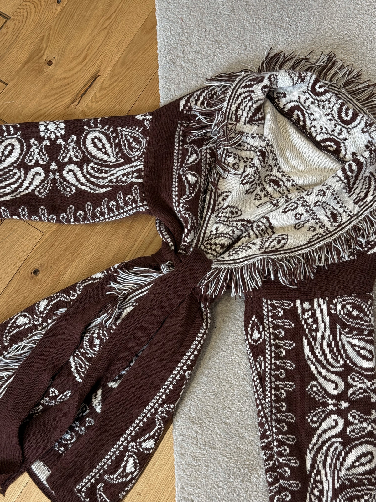 Cardigan “PAISLEY MARRONE”
