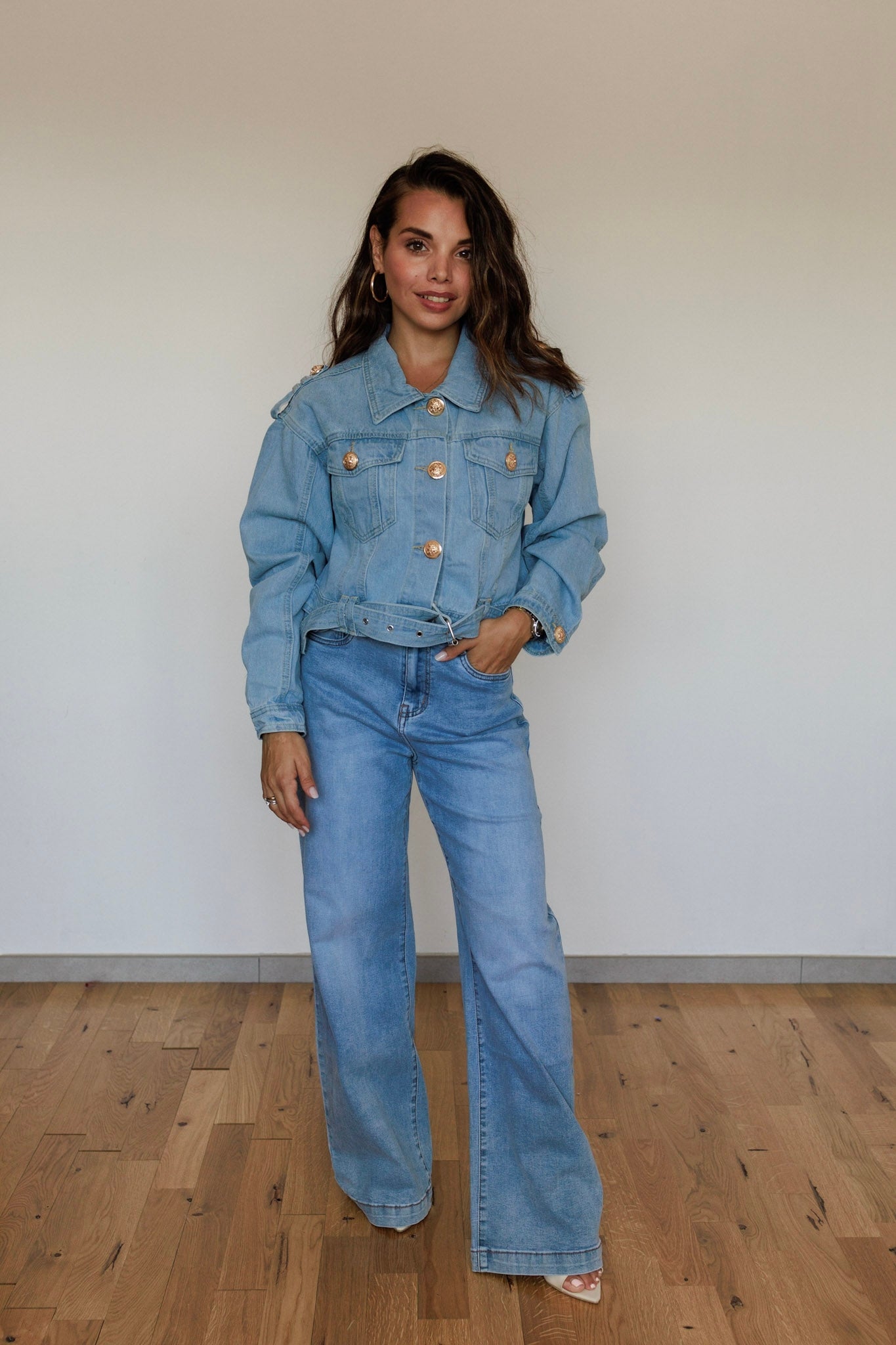 Giacca di jeans blu chiaro
