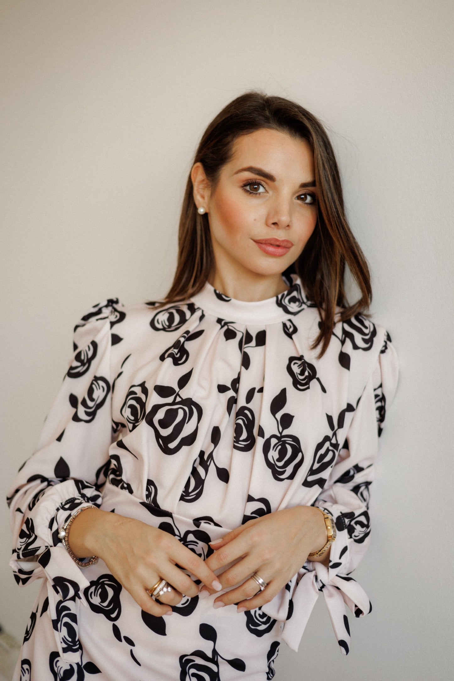 Abito floreale cipria