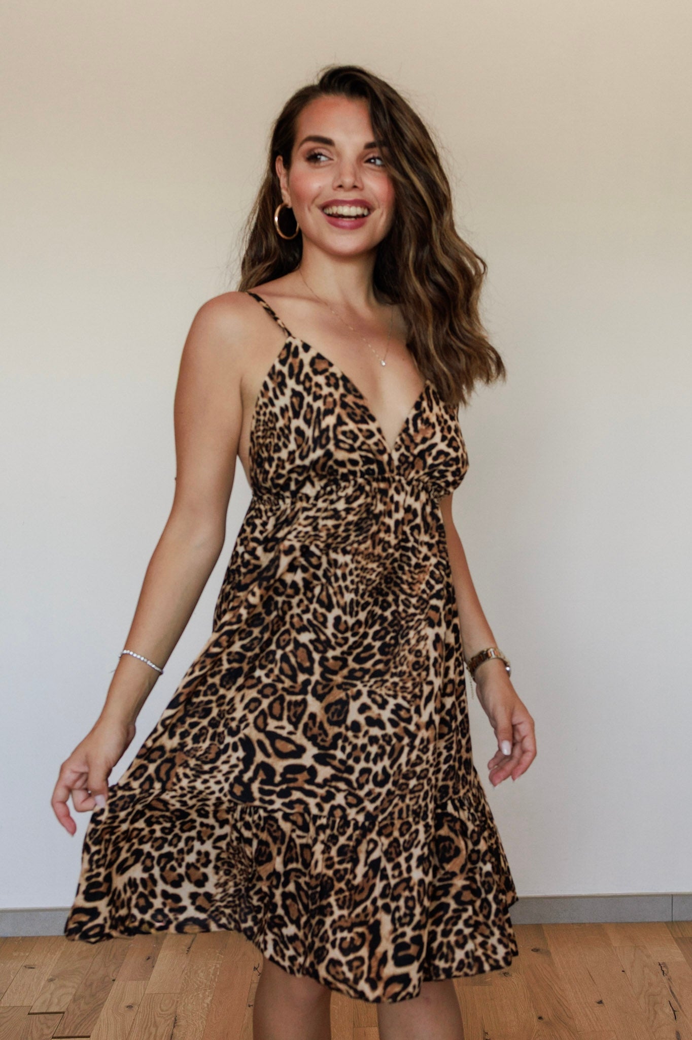 Abito leopardato in cotone