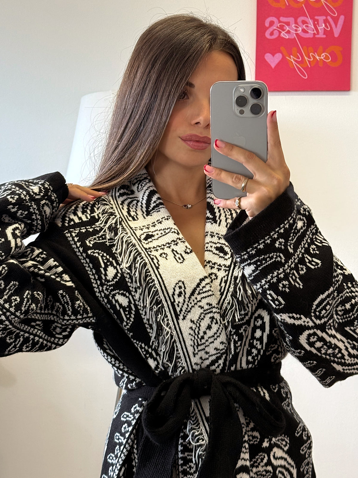 Cardigan “PAISLEY NOIR”