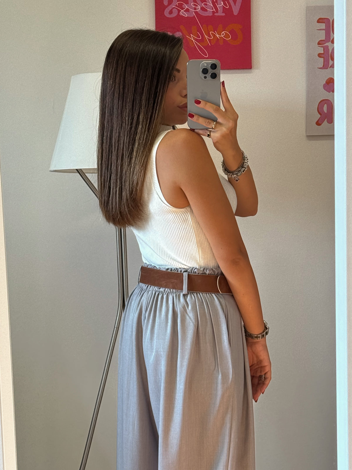 Pantalone palazzo “Étoile” grigio