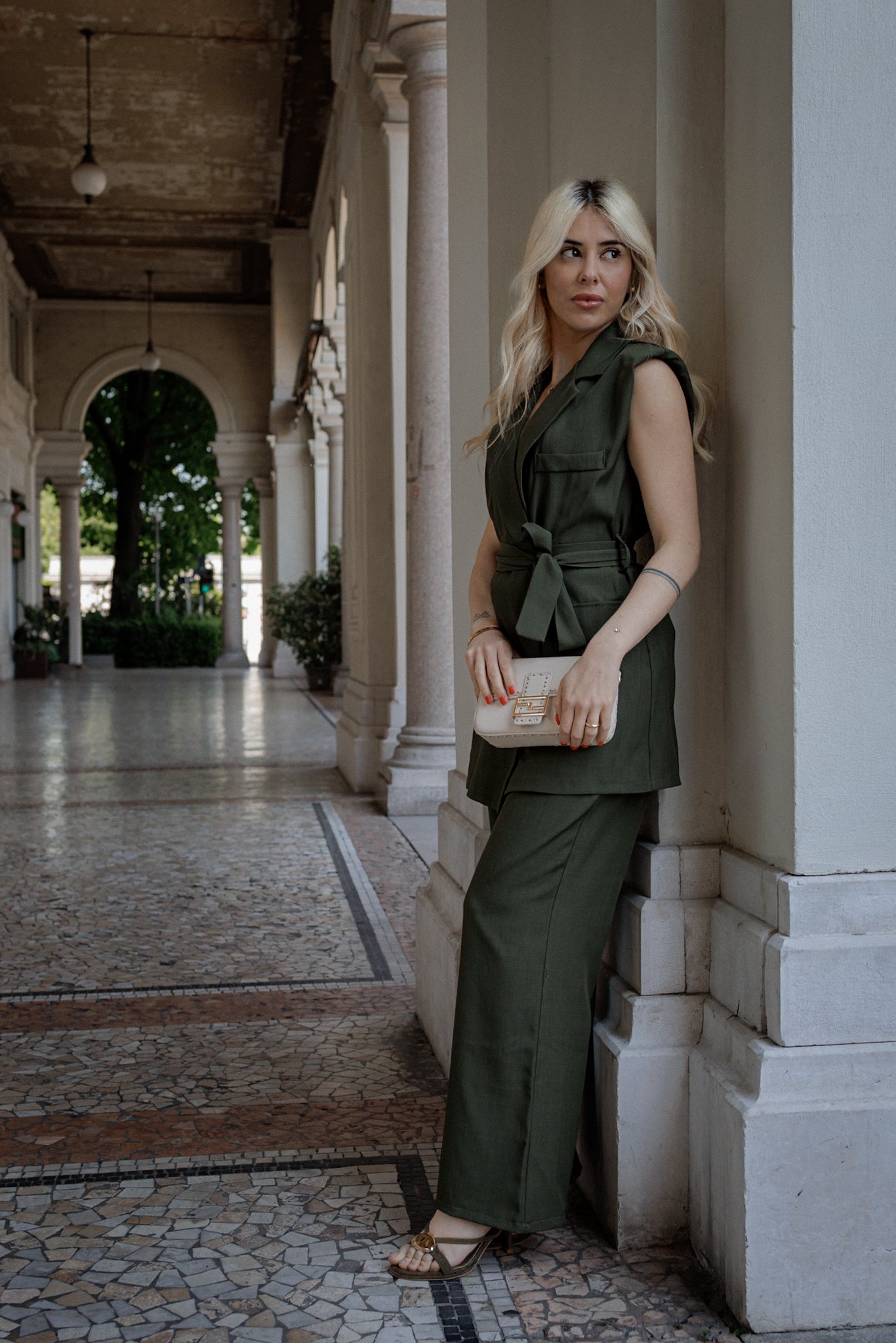 Completo giacca e pantalone verde