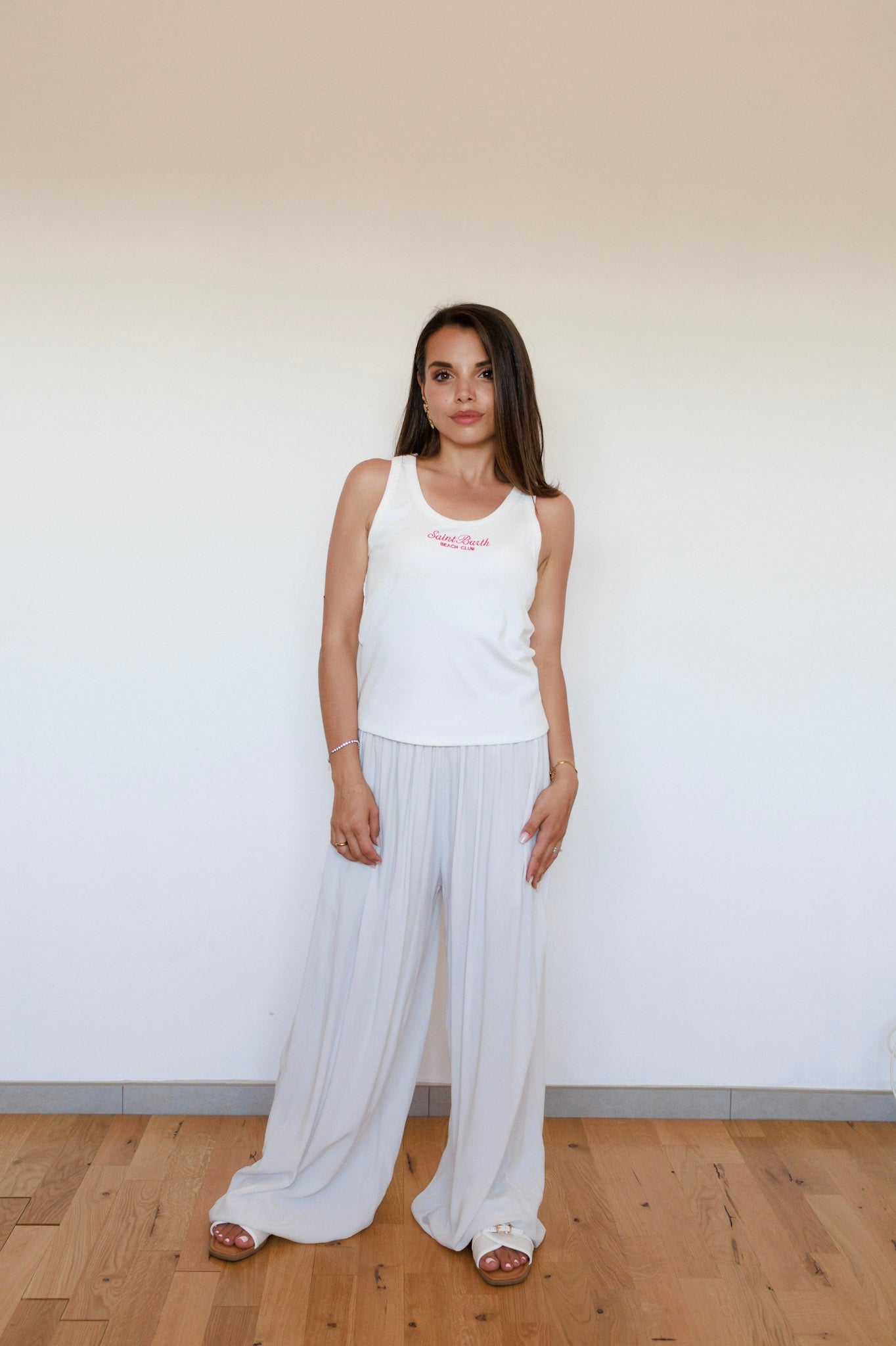 Pantalone morbido beige