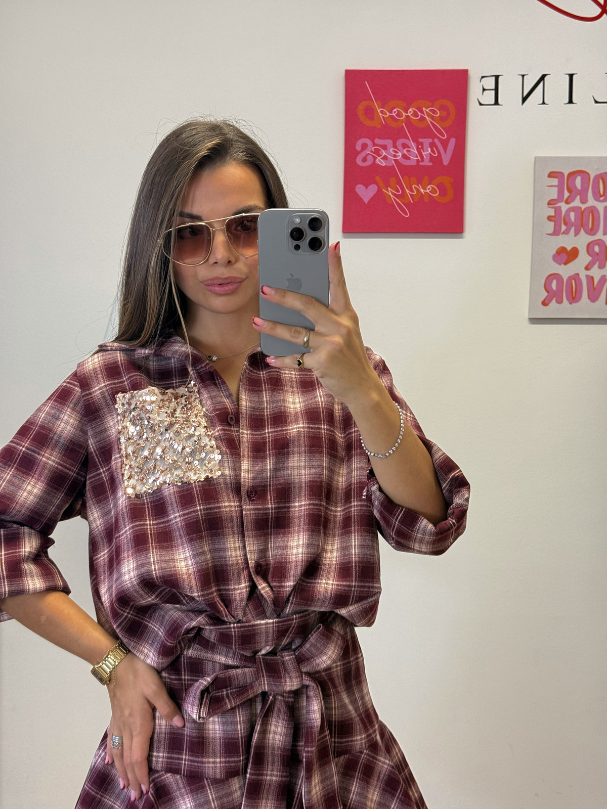Camicia “SPARK CHECK” bordeaux