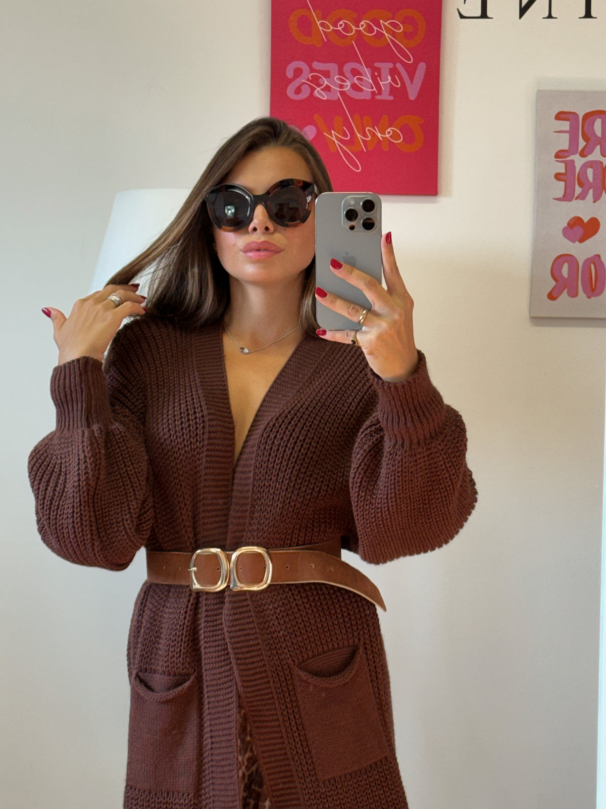 Cardigan “BALLOON” marrone