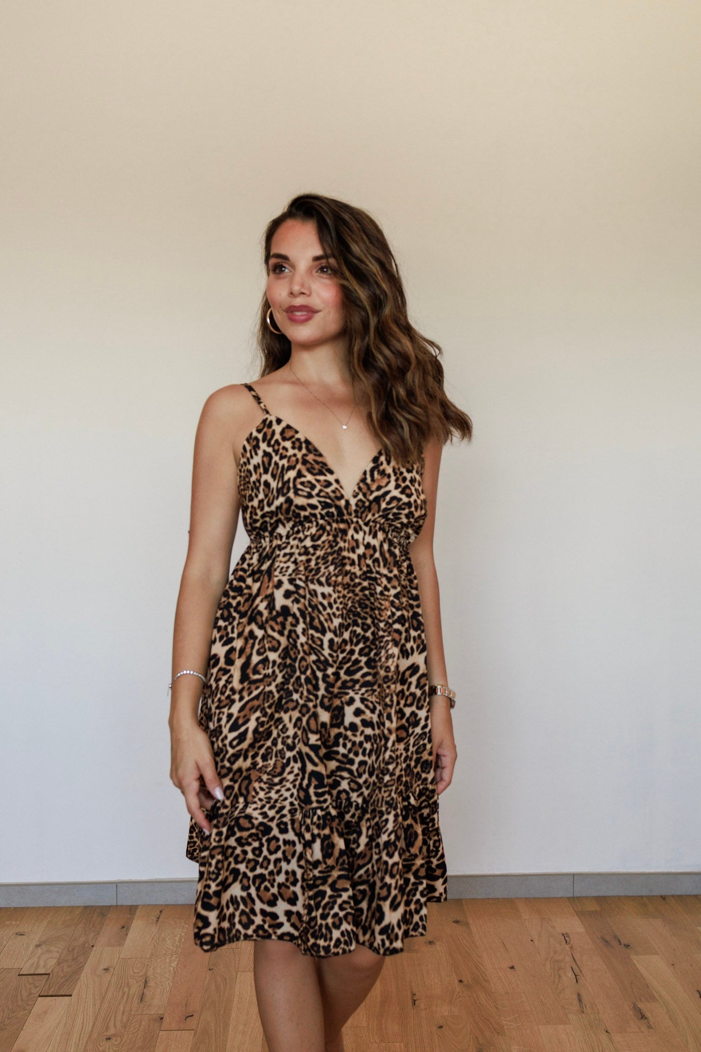 Abito leopardato in cotone