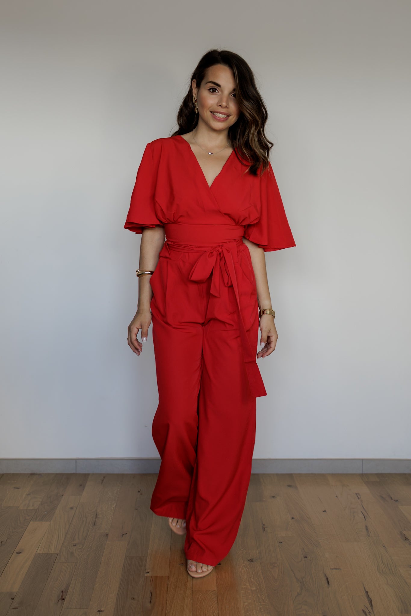 Top corto e pantaloni rosso