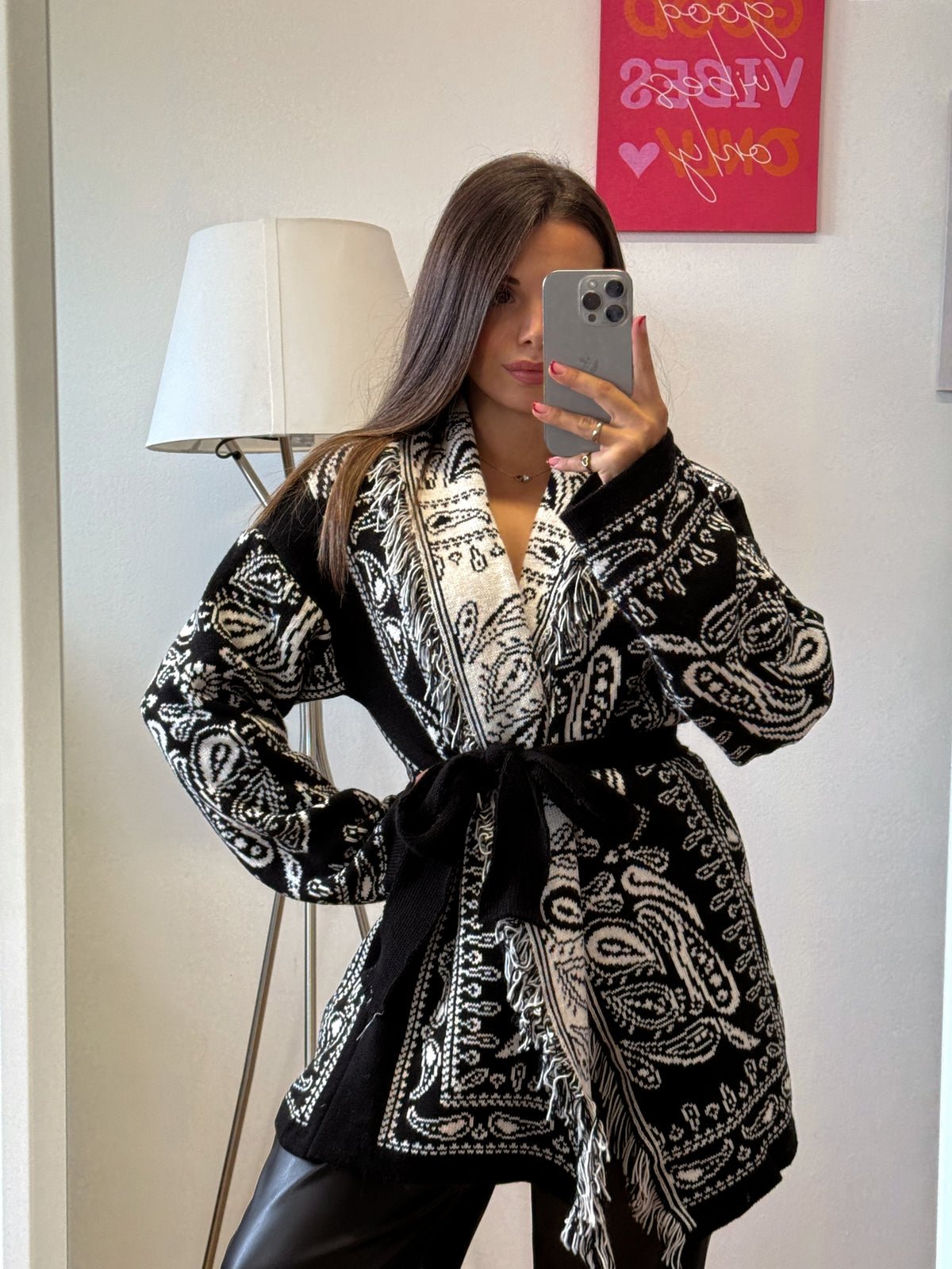 Cardigan “PAISLEY NOIR”