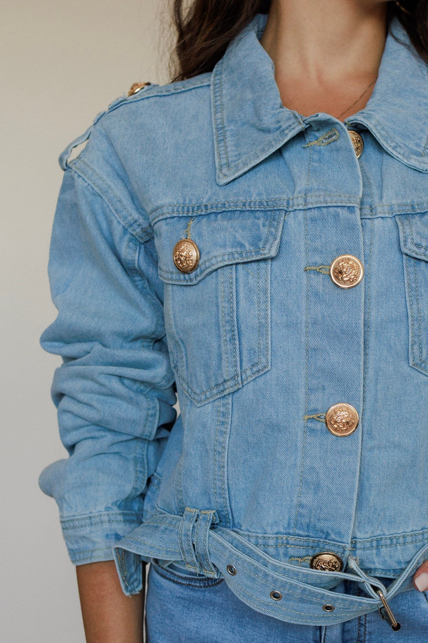 Giacca di jeans blu chiaro