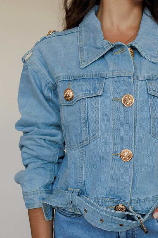 Giacca di jeans blu chiaro