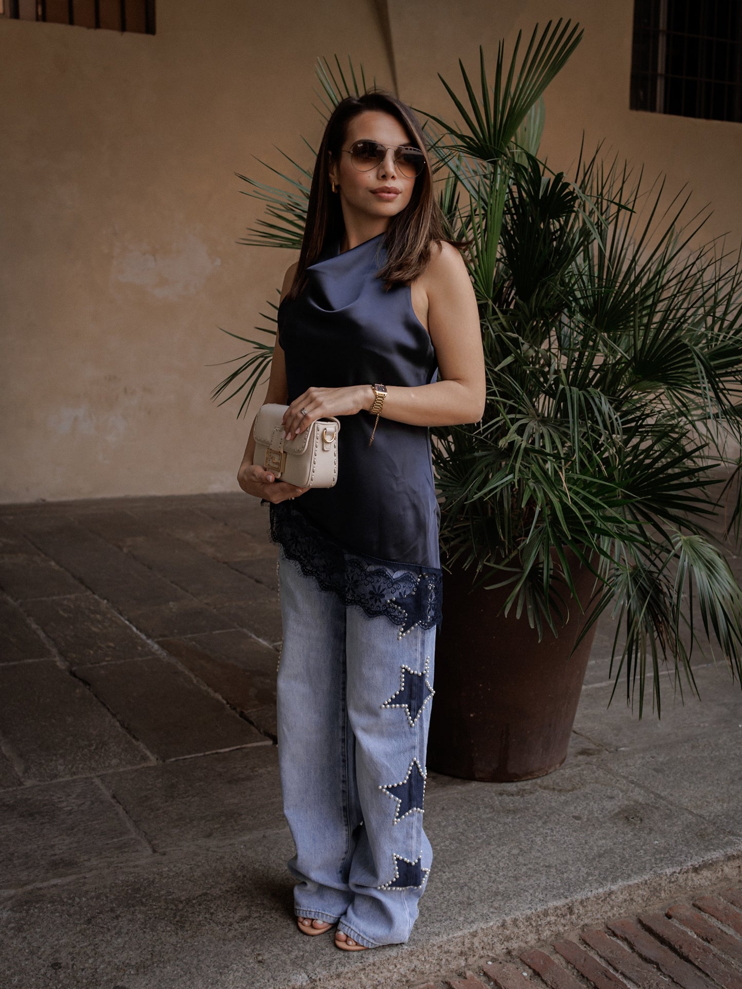 Jeans con dettaglio stella
