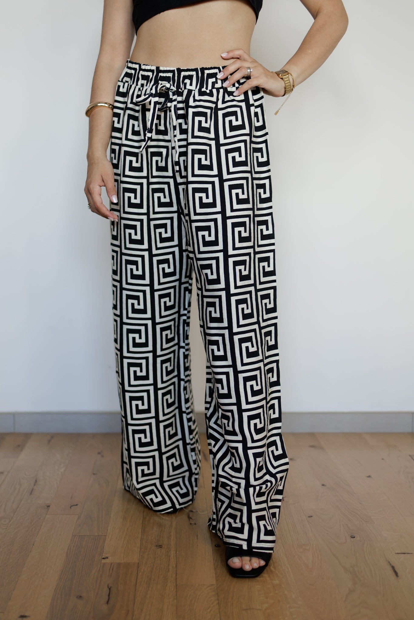 Pantalone a gamba larga a fantasia