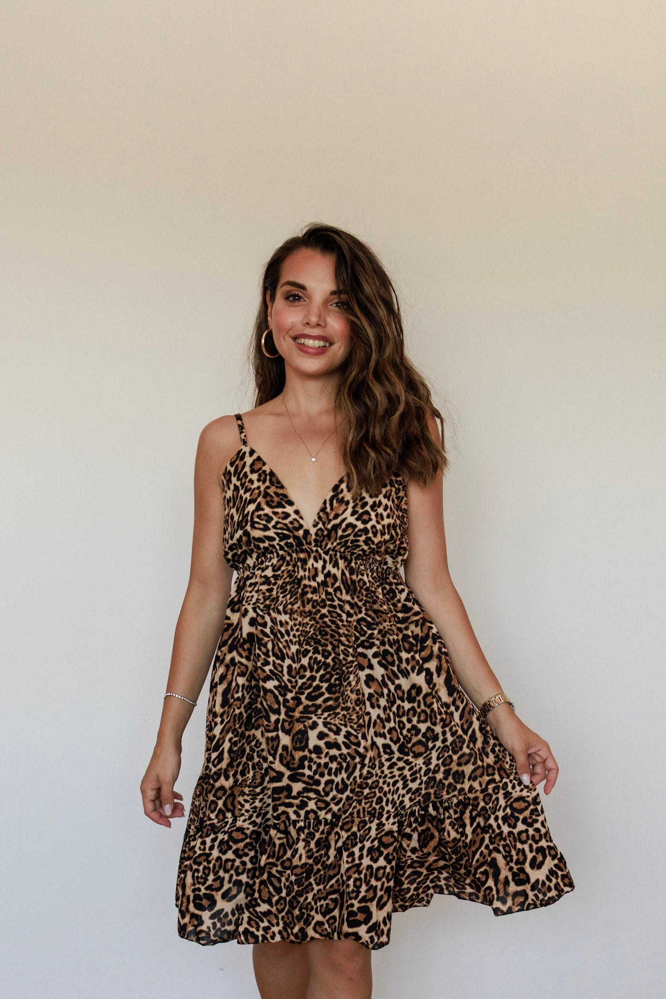 Abito leopardato in cotone