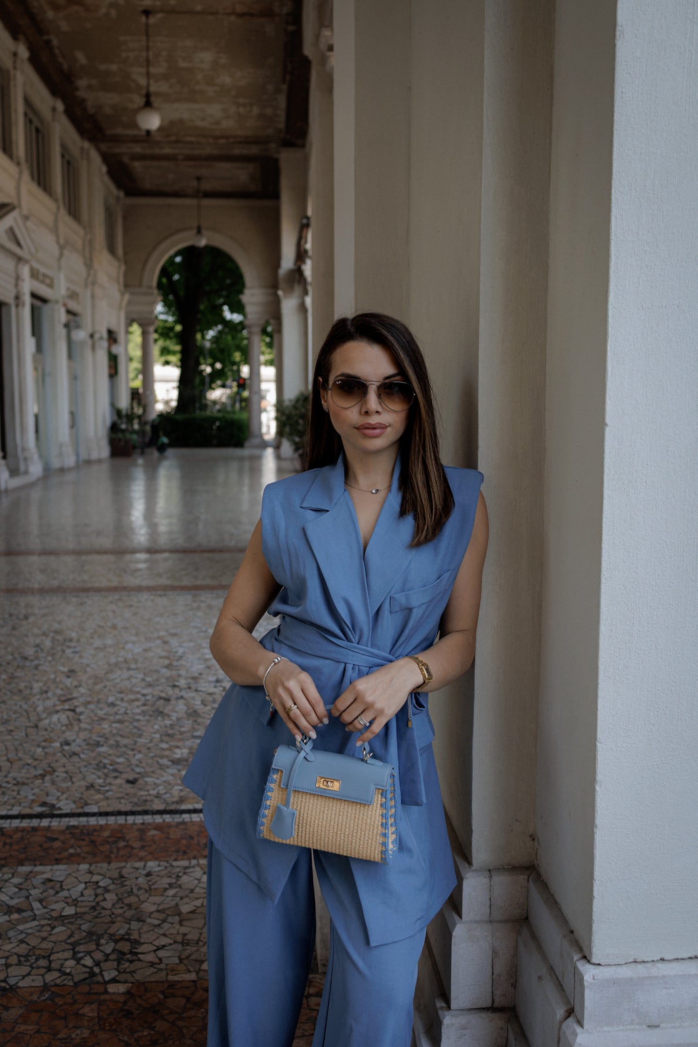 Completo giacca e pantalone azzurro