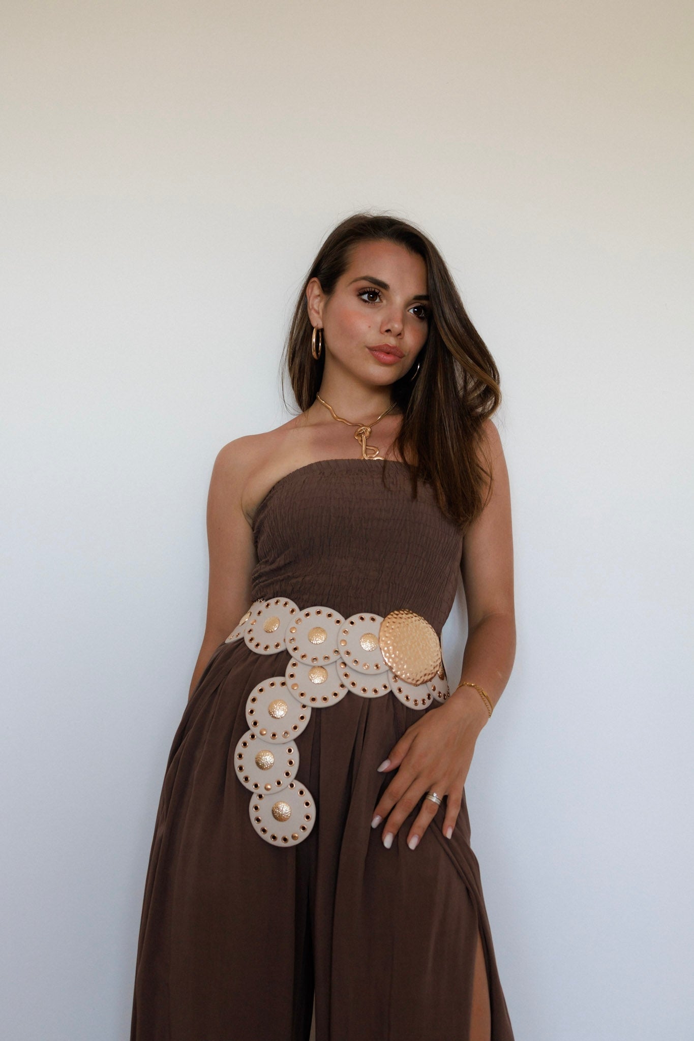 Jumpsuit elegante marrone