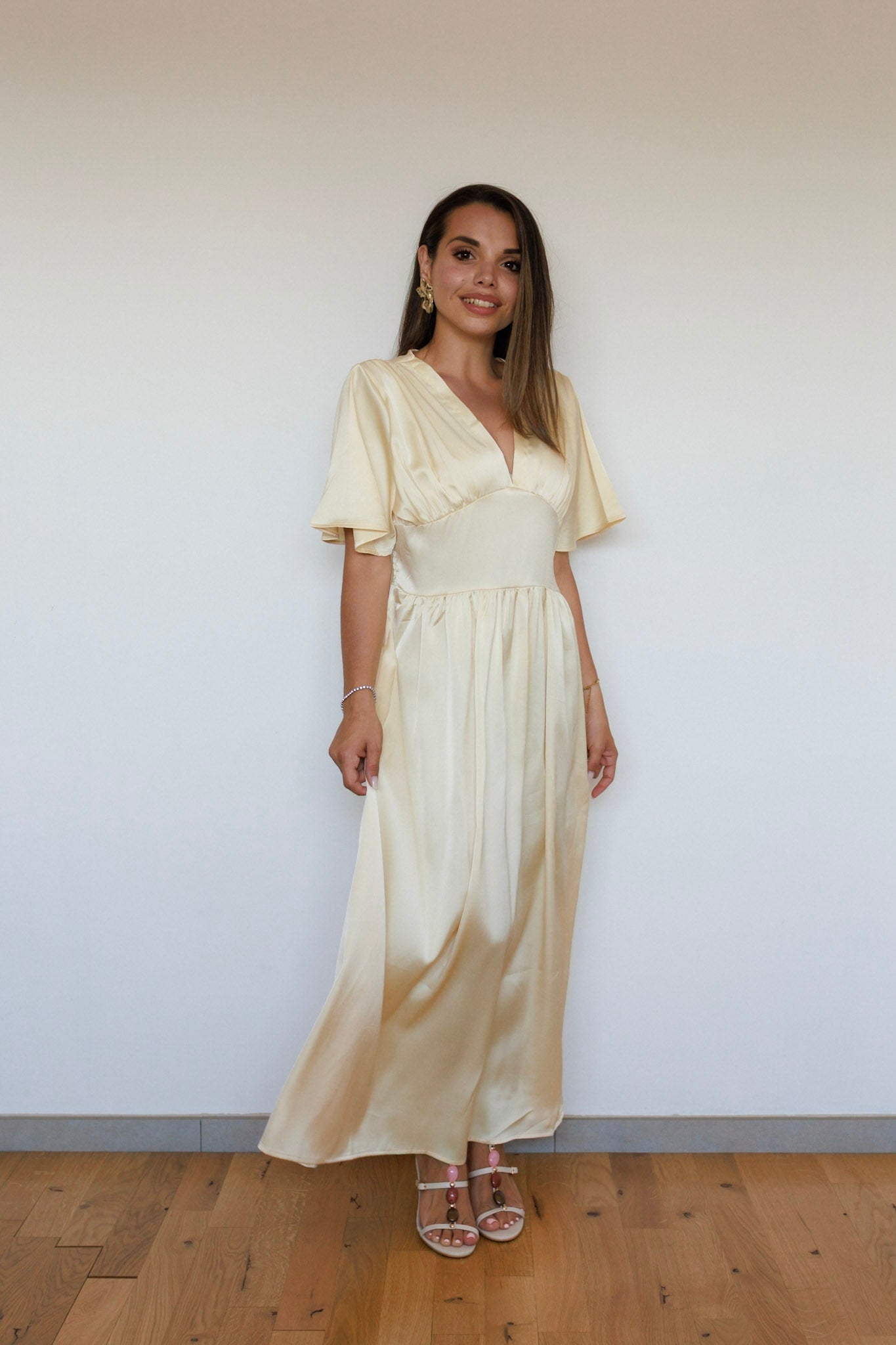 Abito in raso giallo