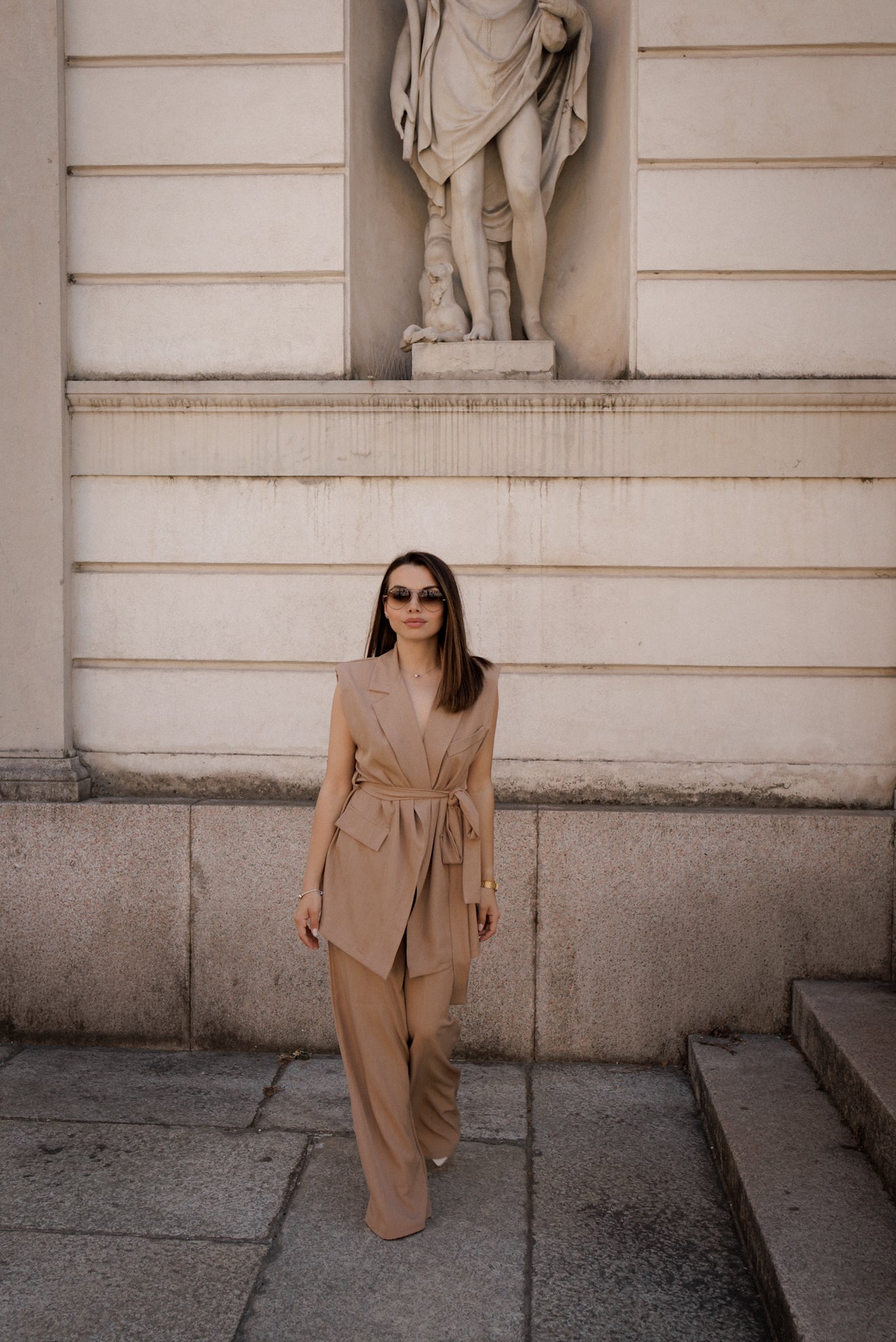 Completo giacca e pantalone cammello