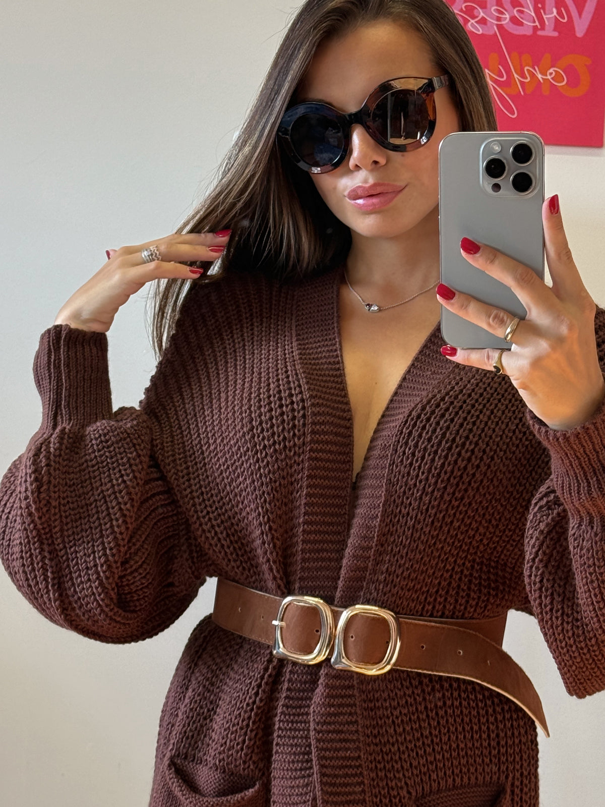 Cardigan “BALLOON” marrone