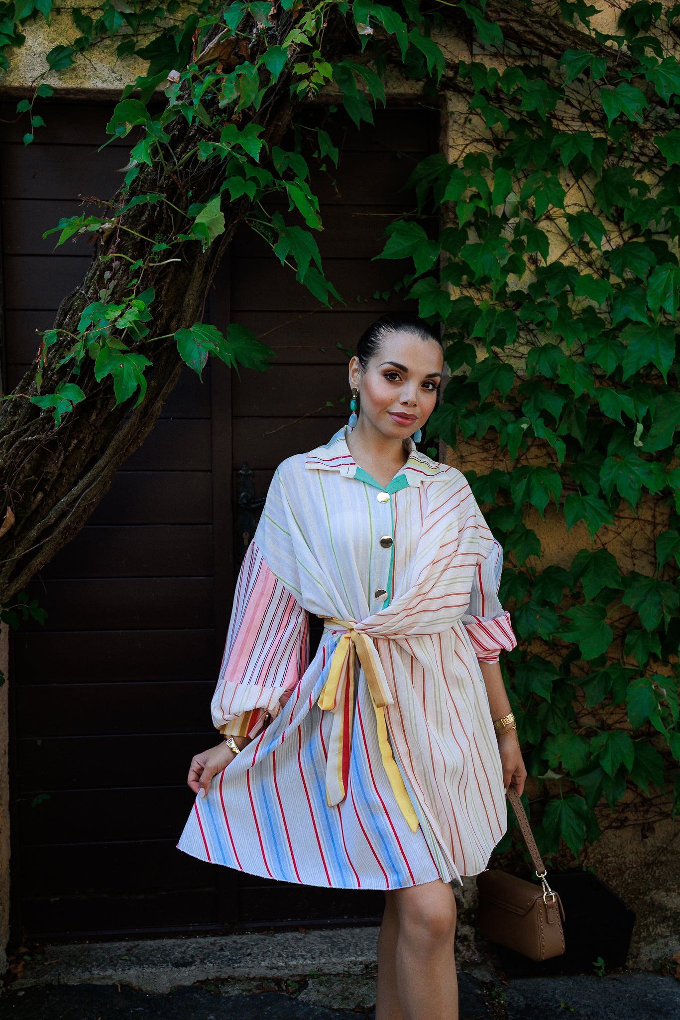 Abito camicia multicolor